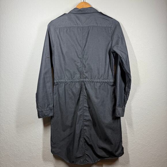 Women's Gap Black Chambray Shirtdress Button Front Tie Waist Dress Size M - Picture 9 of 9